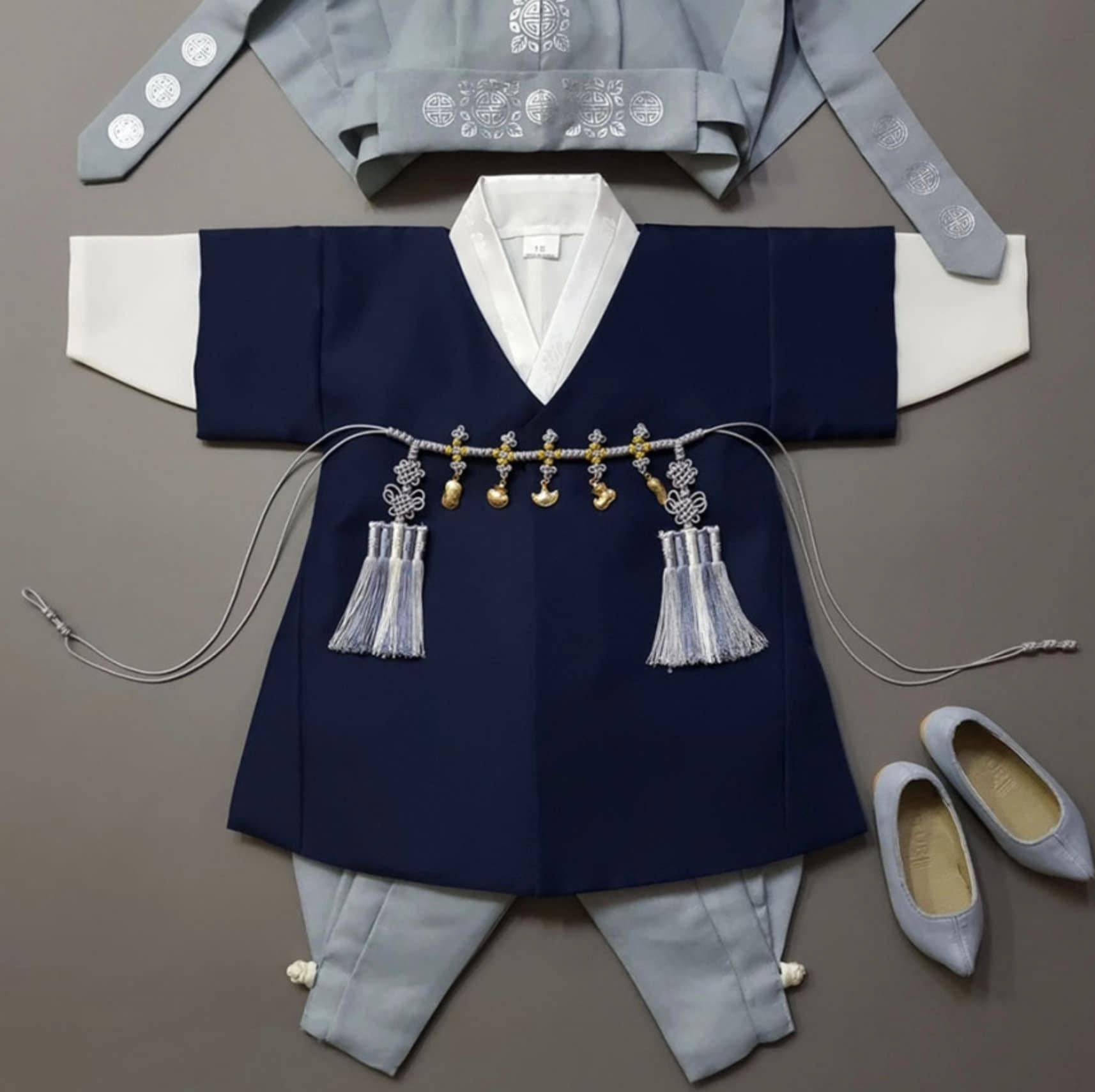 Joon Navy Solid Boy Hanbok (100D-10YR) - Native Korean