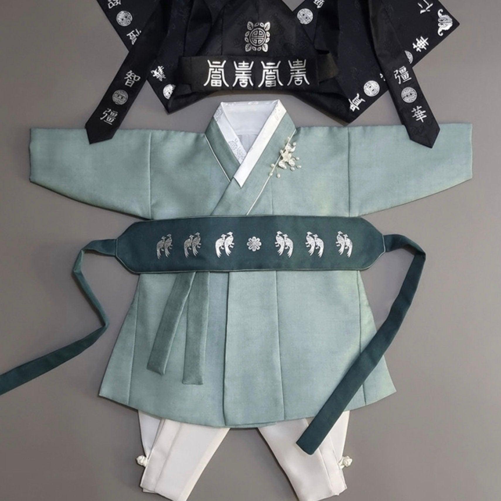 Joonhee Green Boy Hanbok (100D-10YR) - Native Korean