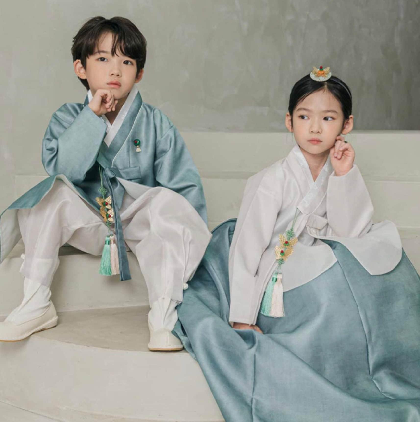 Joonhee Green Light Beige Boy Hanbok (100D-10YR) - Native Korean