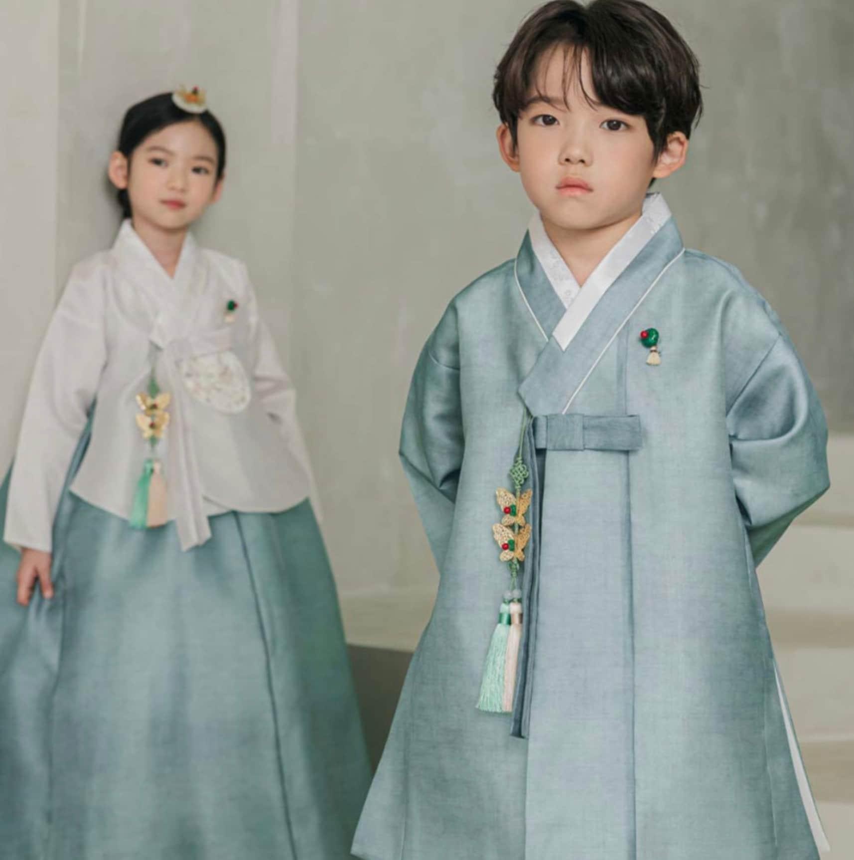 Joonhee Green Light Beige Boy Hanbok (100D-10YR) - Native Korean