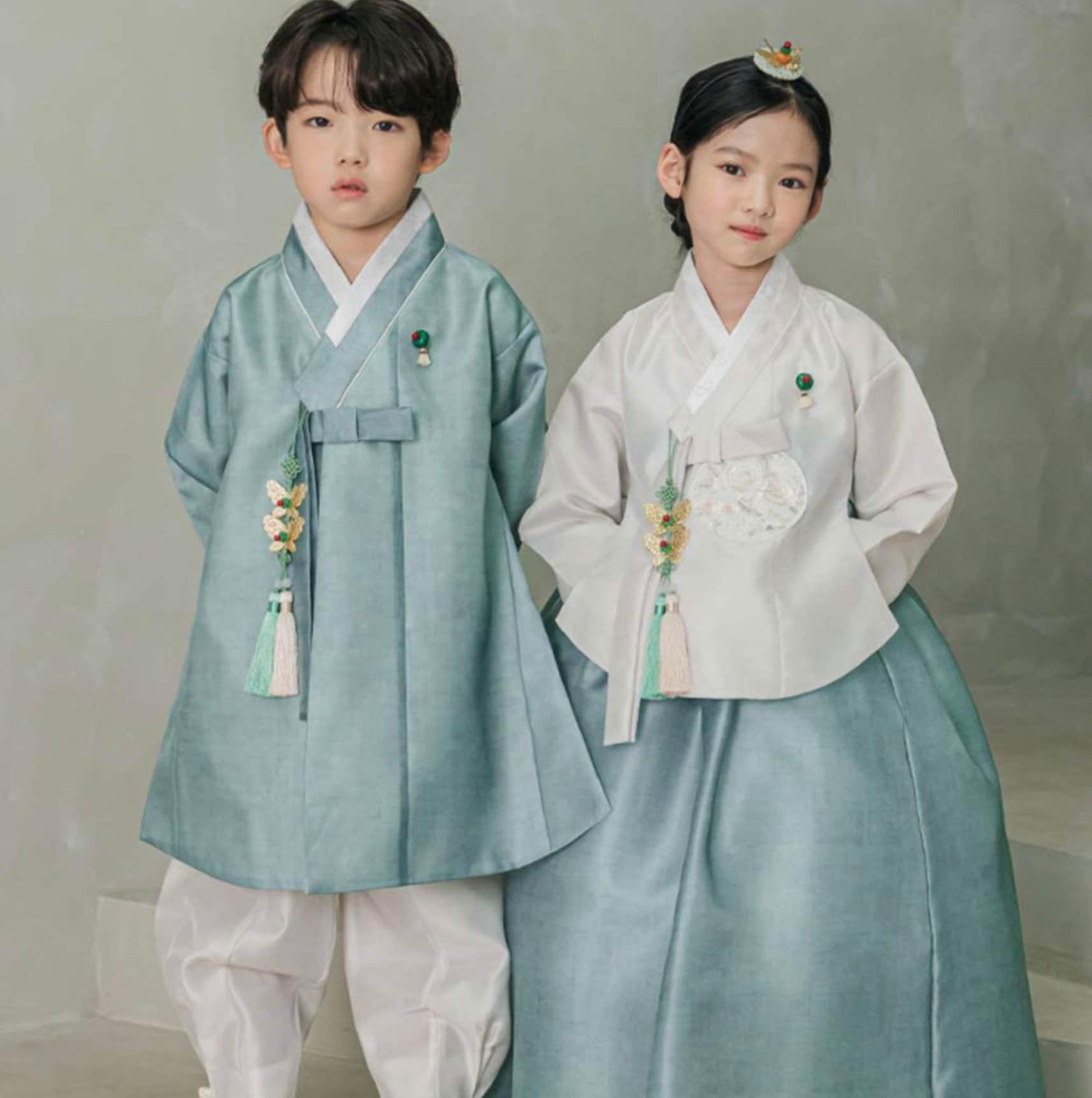 Joonhee Green Light Beige Boy Hanbok (100D-10YR) - Native Korean