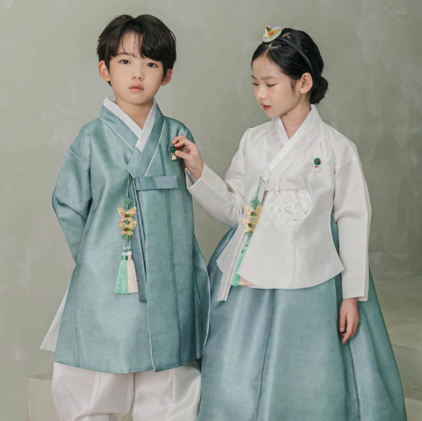 Joonhee Green Light Beige Boy Hanbok (100D-10YR) - Native Korean