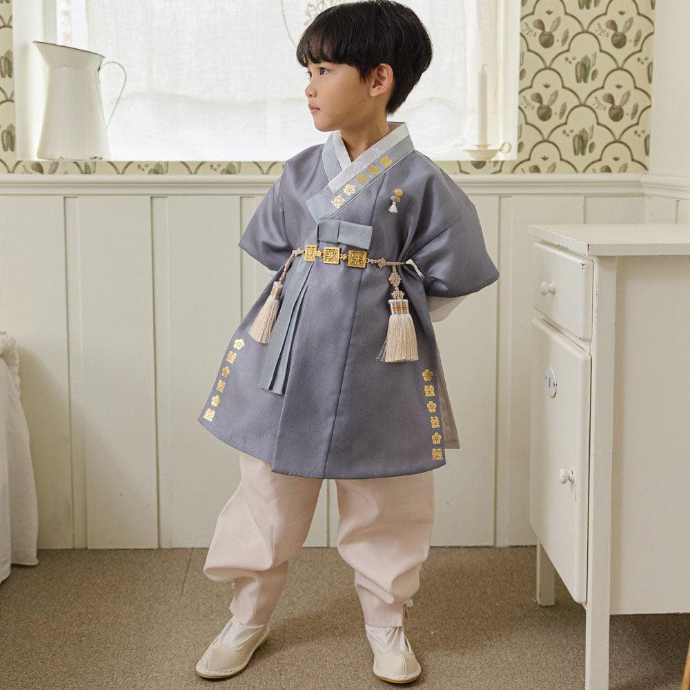 Jungdo Gray Boy Hanbok (1-8YR) - Native Korean