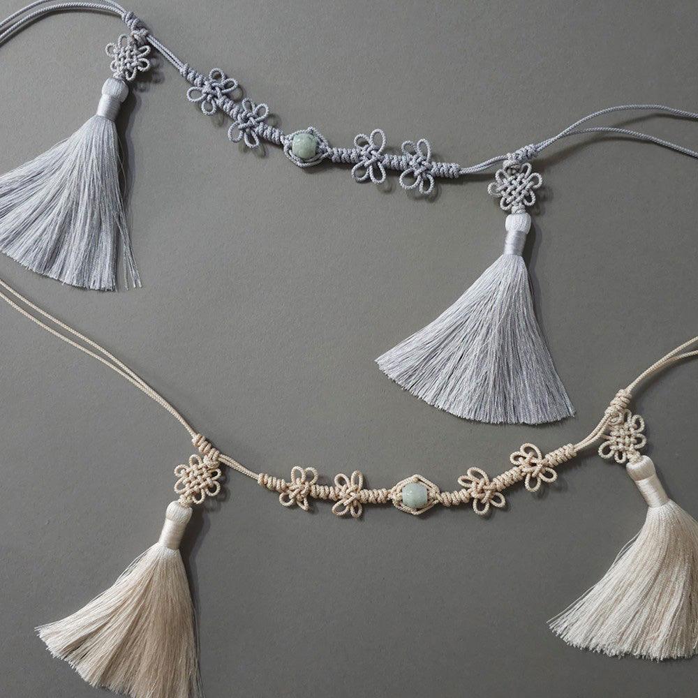 Knotted Jade Tassel Belt - Native Korean