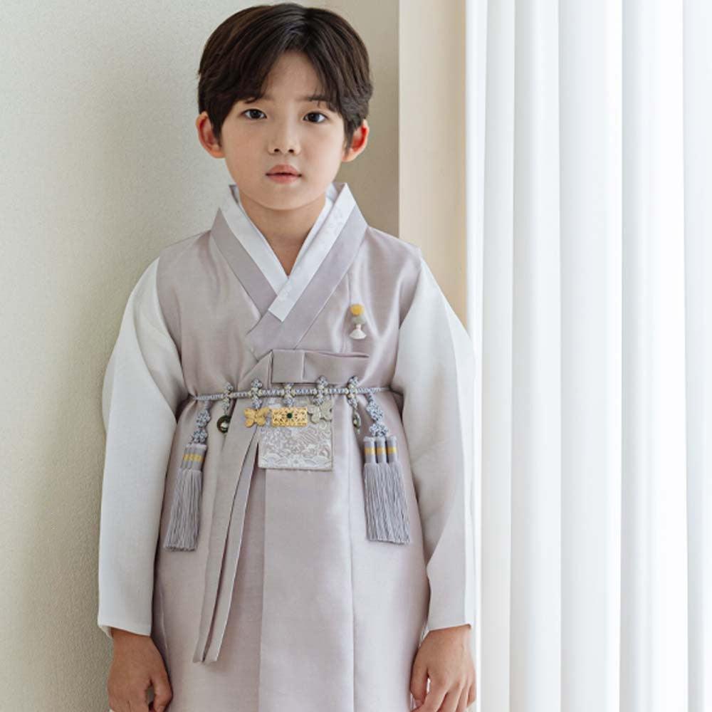 Kyoung-joon Gray Boy Hanbok (1-12YR) - Native Korean