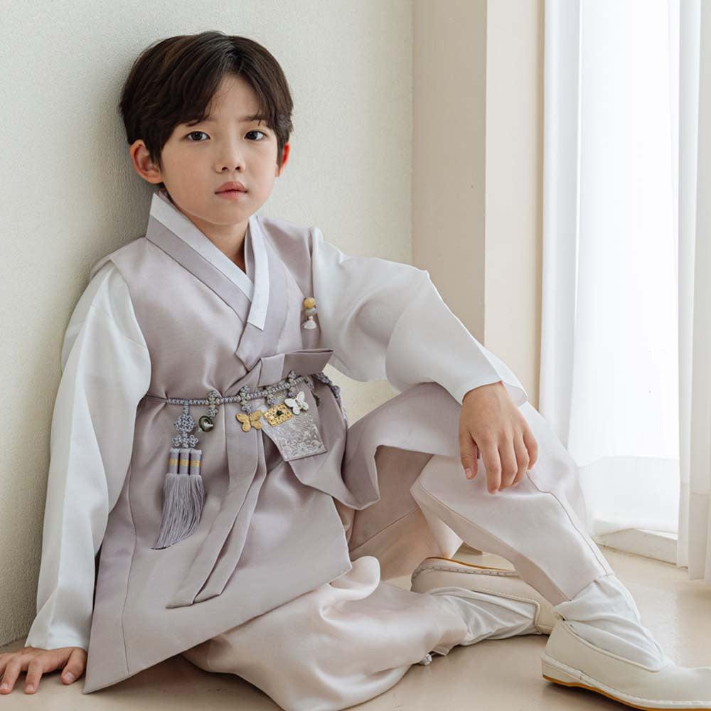 Kyoung-joon Gray Boy Hanbok (1-12YR) - Native Korean