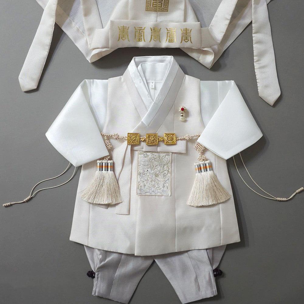 Kyoung-joon Light Beige Boy Hanbok (1-12YR) - Native Korean