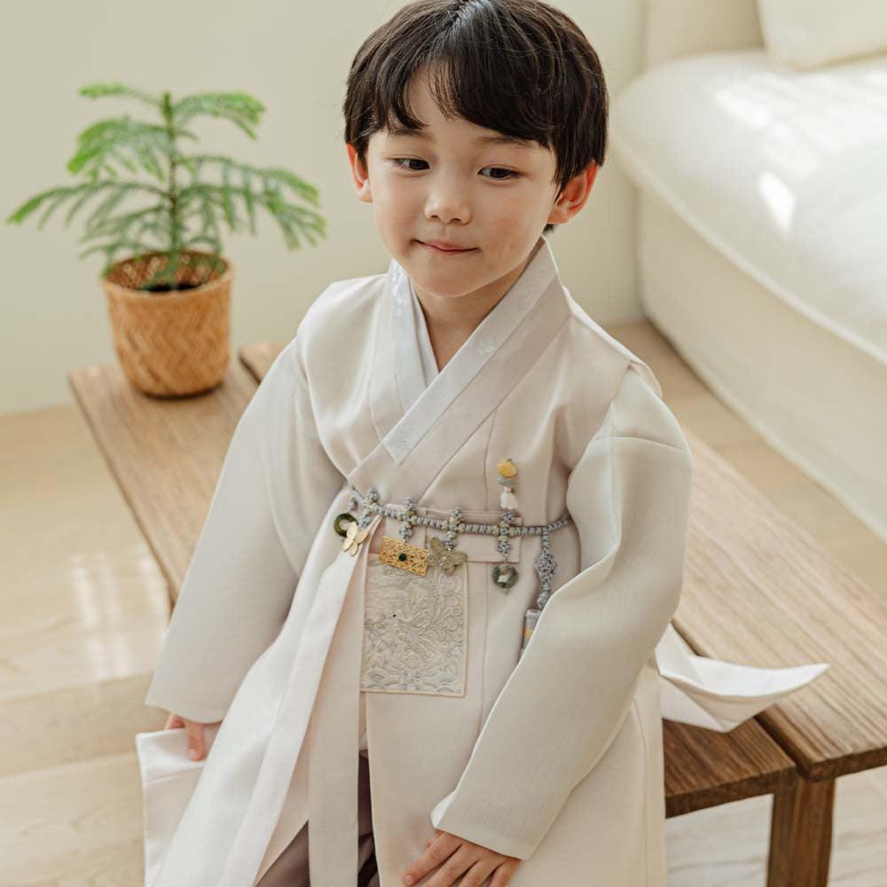Kyoung-joon Light Beige Boy Hanbok (1-12YR) - Native Korean