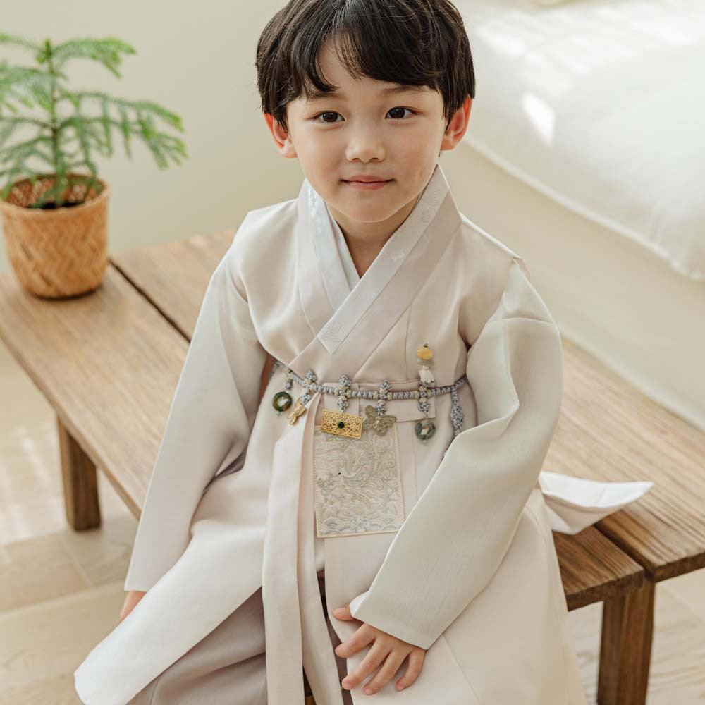 Kyoung-joon Light Beige Boy Hanbok (1-12YR) - Native Korean