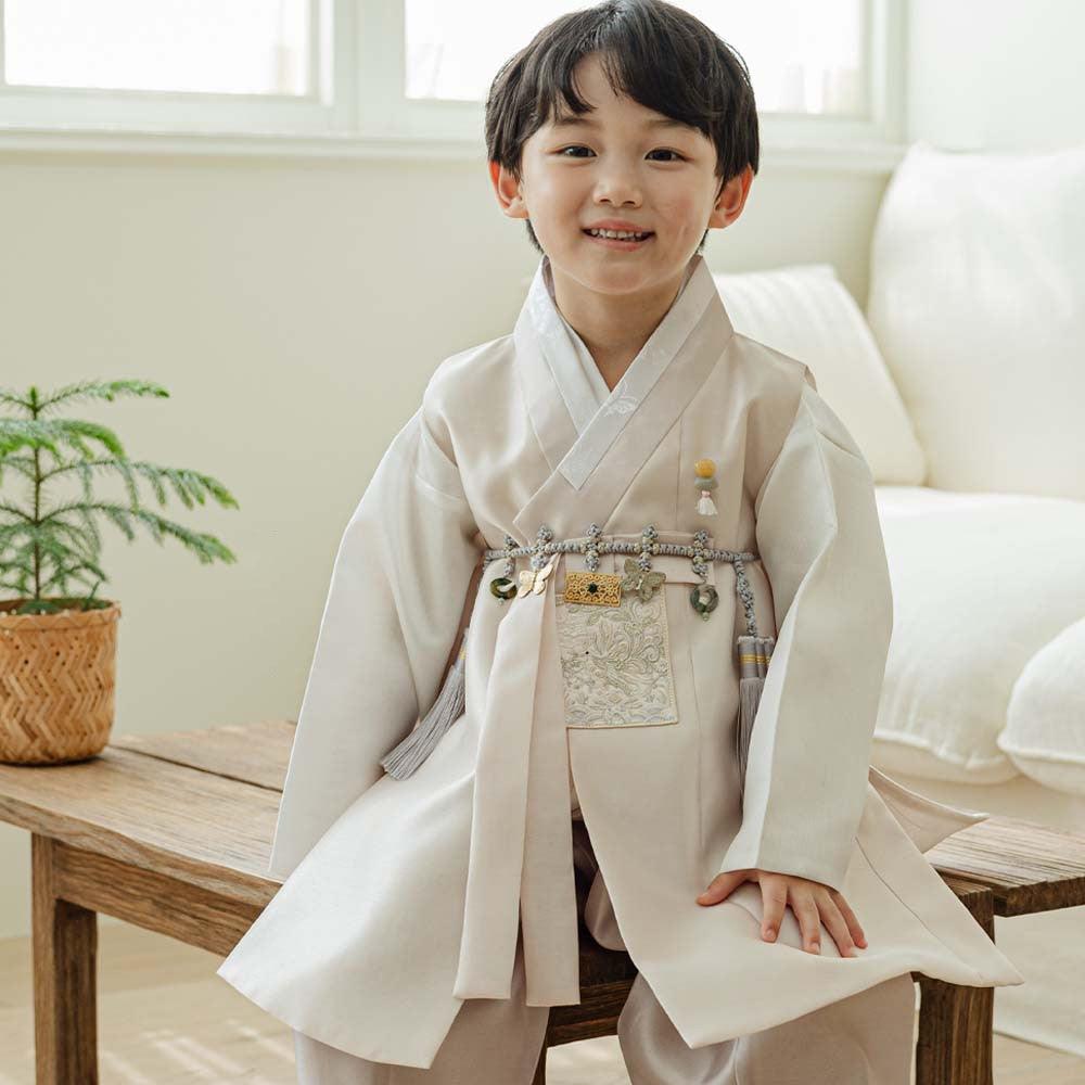 Kyoung-joon Light Beige Boy Hanbok (1-12YR) - Native Korean
