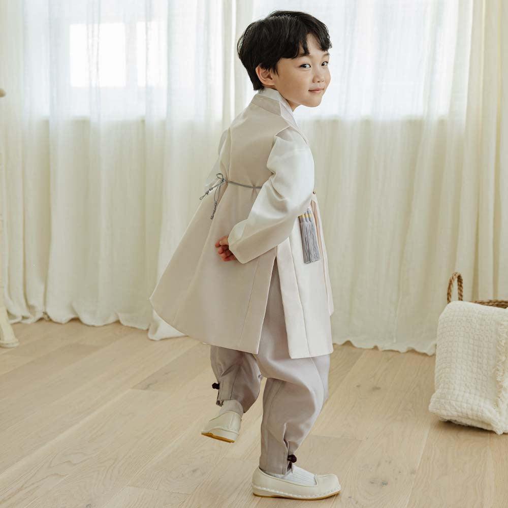 Kyoung-joon Light Beige Boy Hanbok (1-12YR) - Native Korean