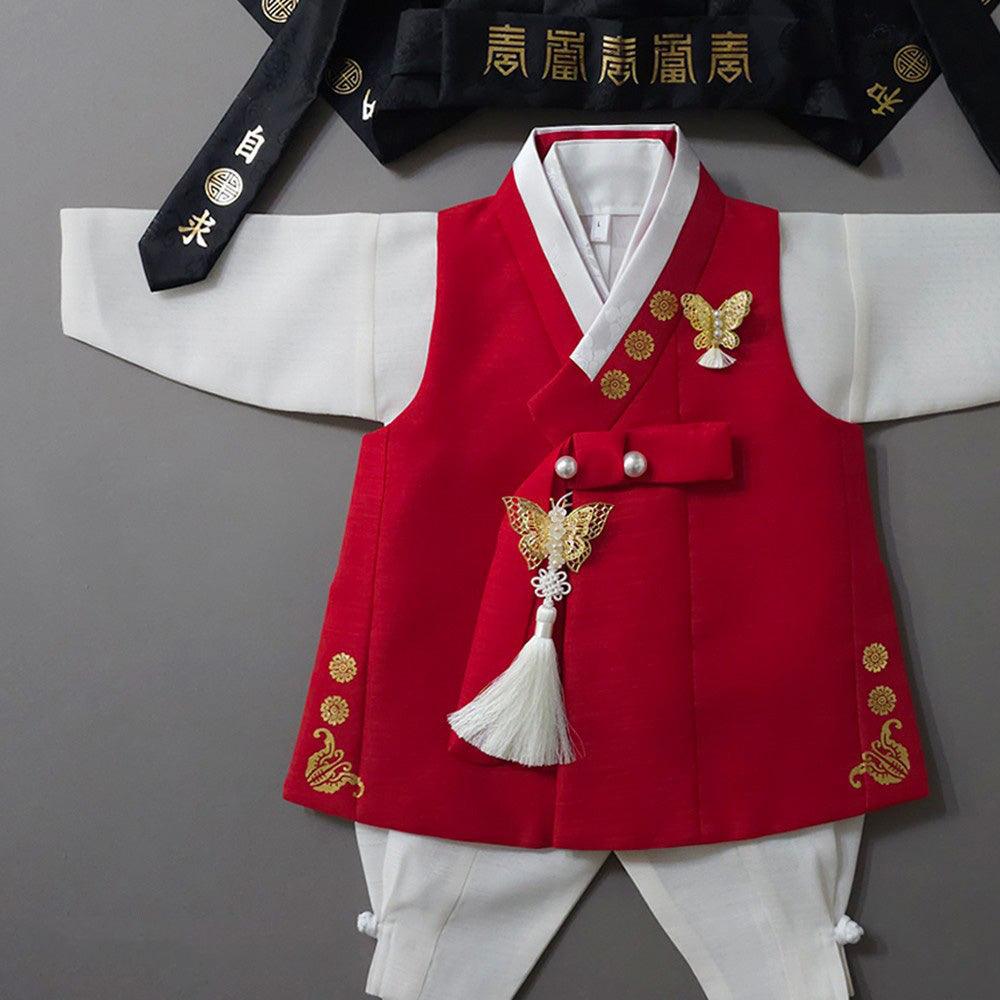 Lori Red Boy Hanbok (1-8YR) - Native Korean