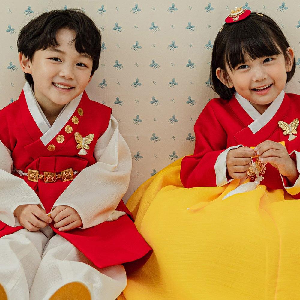 Lori Red Boy Hanbok (1-8YR) - Native Korean