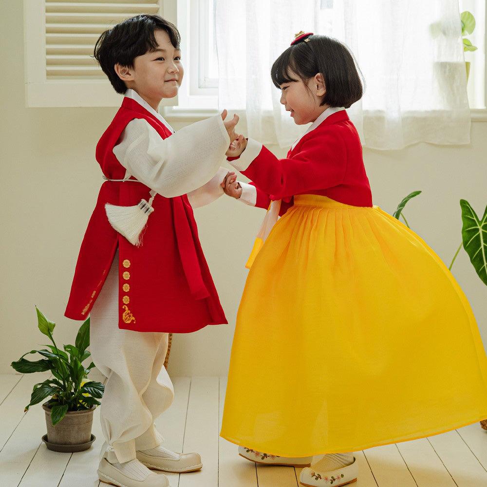 Lori Red Boy Hanbok (1-8YR) - Native Korean