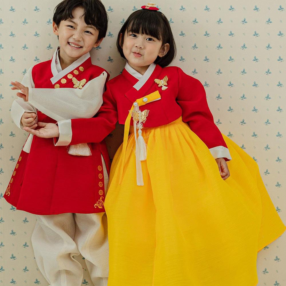 Lori Red Boy Hanbok (1-8YR) - Native Korean