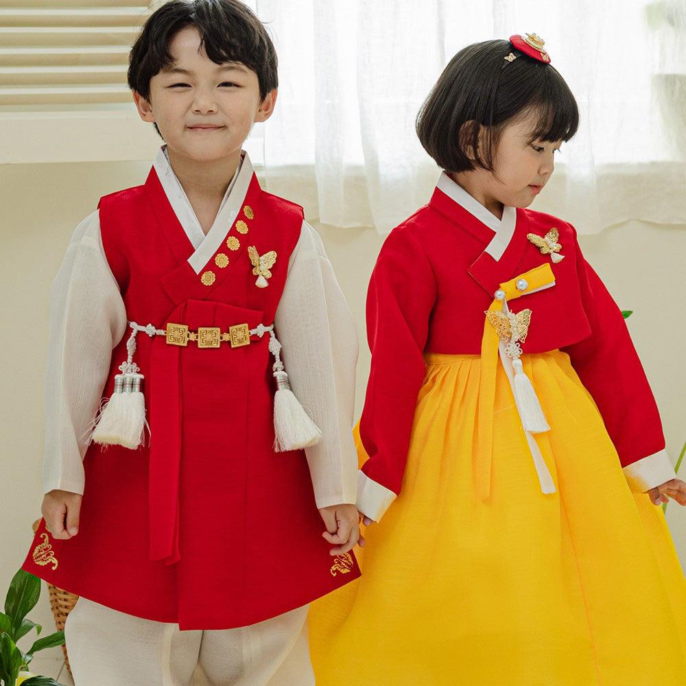 Lori Red Boy Hanbok (1-8YR) - Native Korean