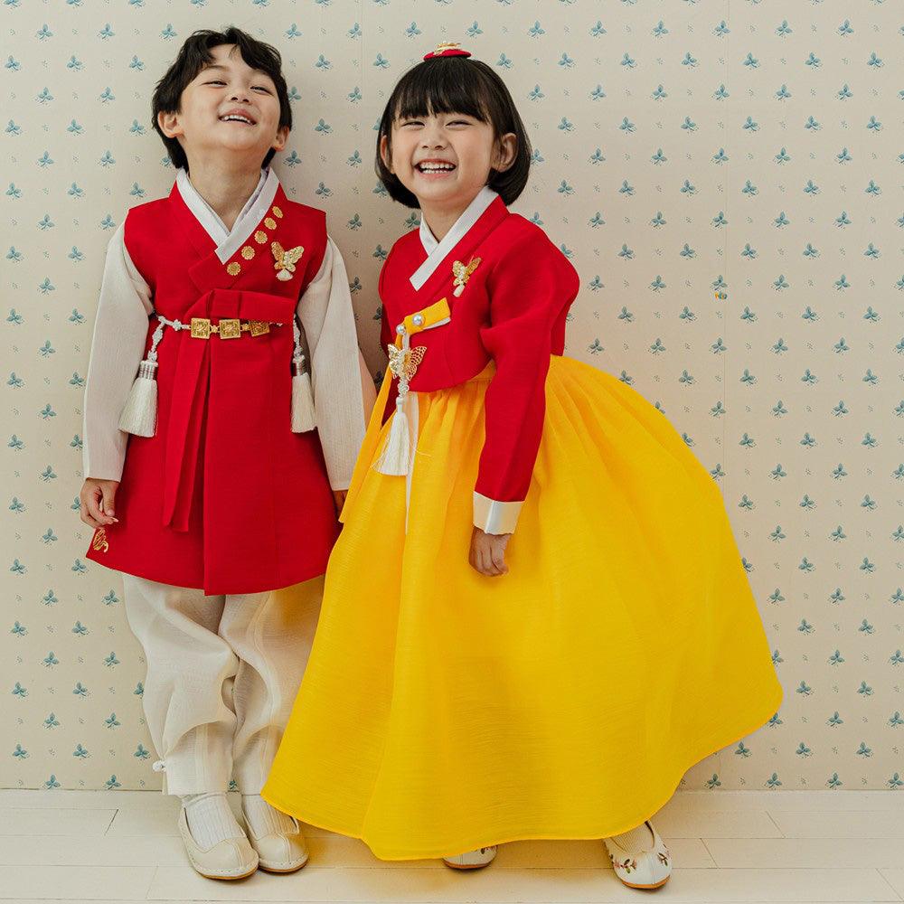 Lori Red Boy Hanbok (1-8YR) - Native Korean