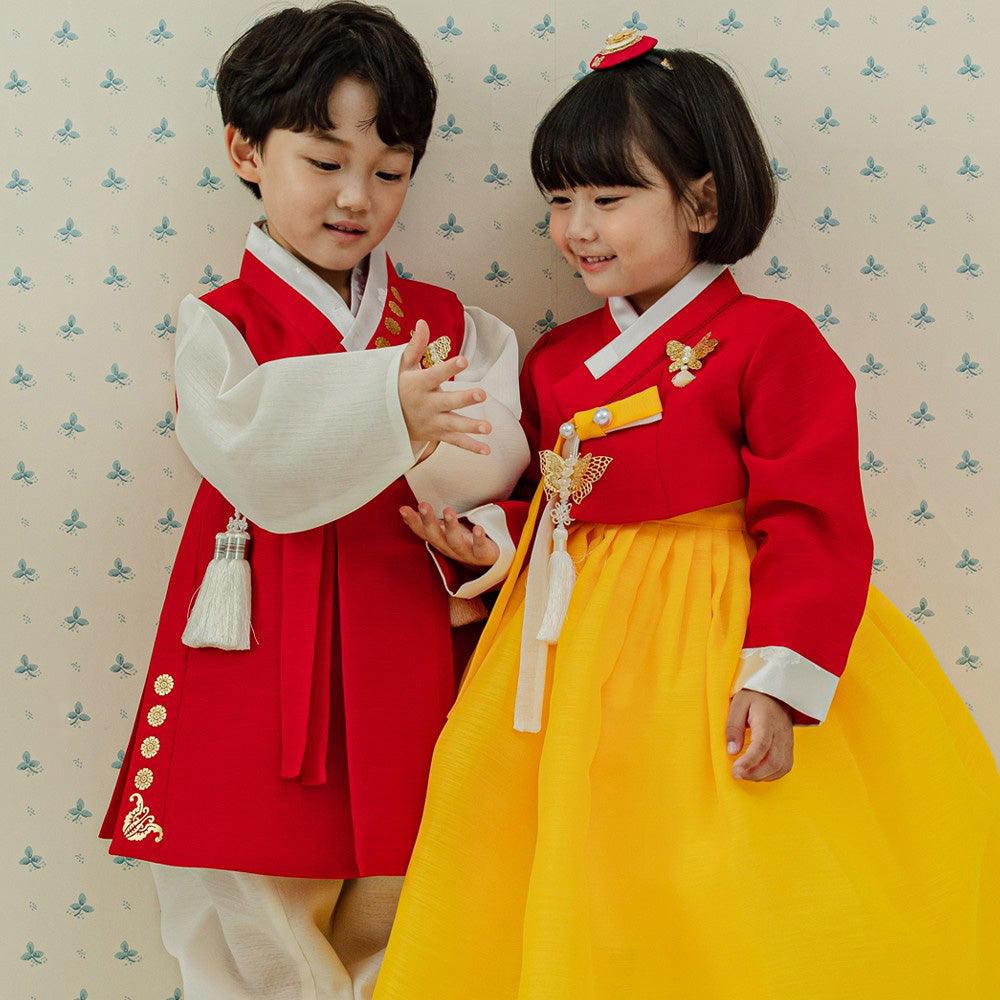 Lori Red Yellow Girl Hanbok (1-8YR) - Native Korean