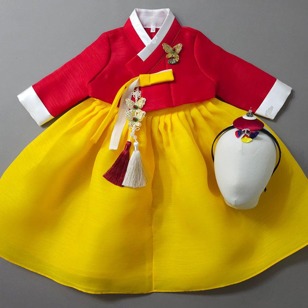 Lori Red Yellow Girl Hanbok (1-8YR) - Native Korean