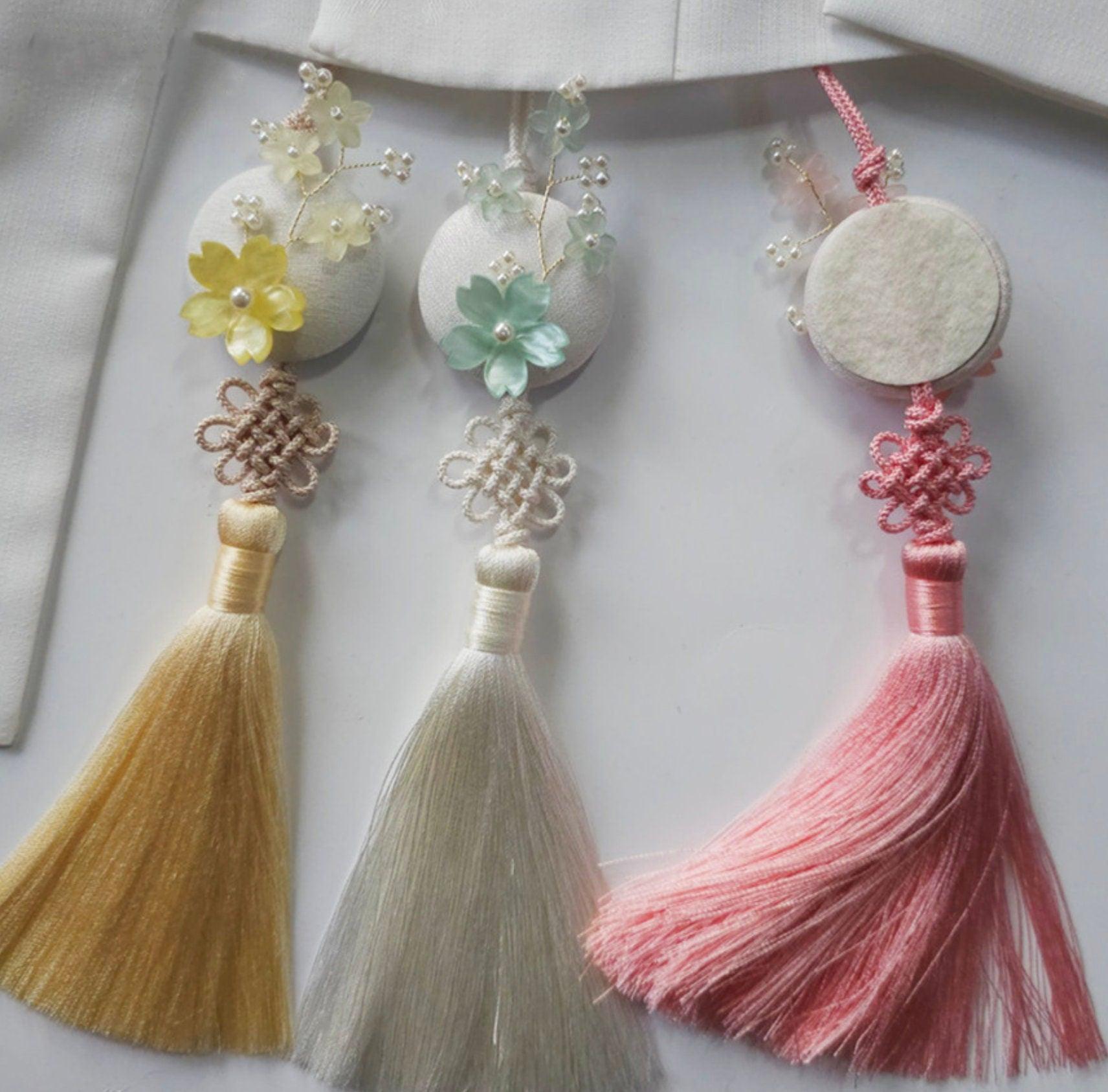 Lustrous Floral Tassel Norigae - Native Korean