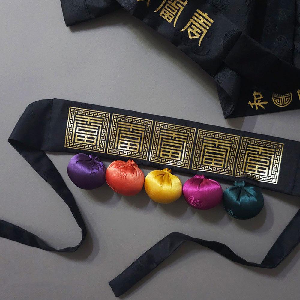 Luxurious Black Bell Cushion Belt - Native Korean