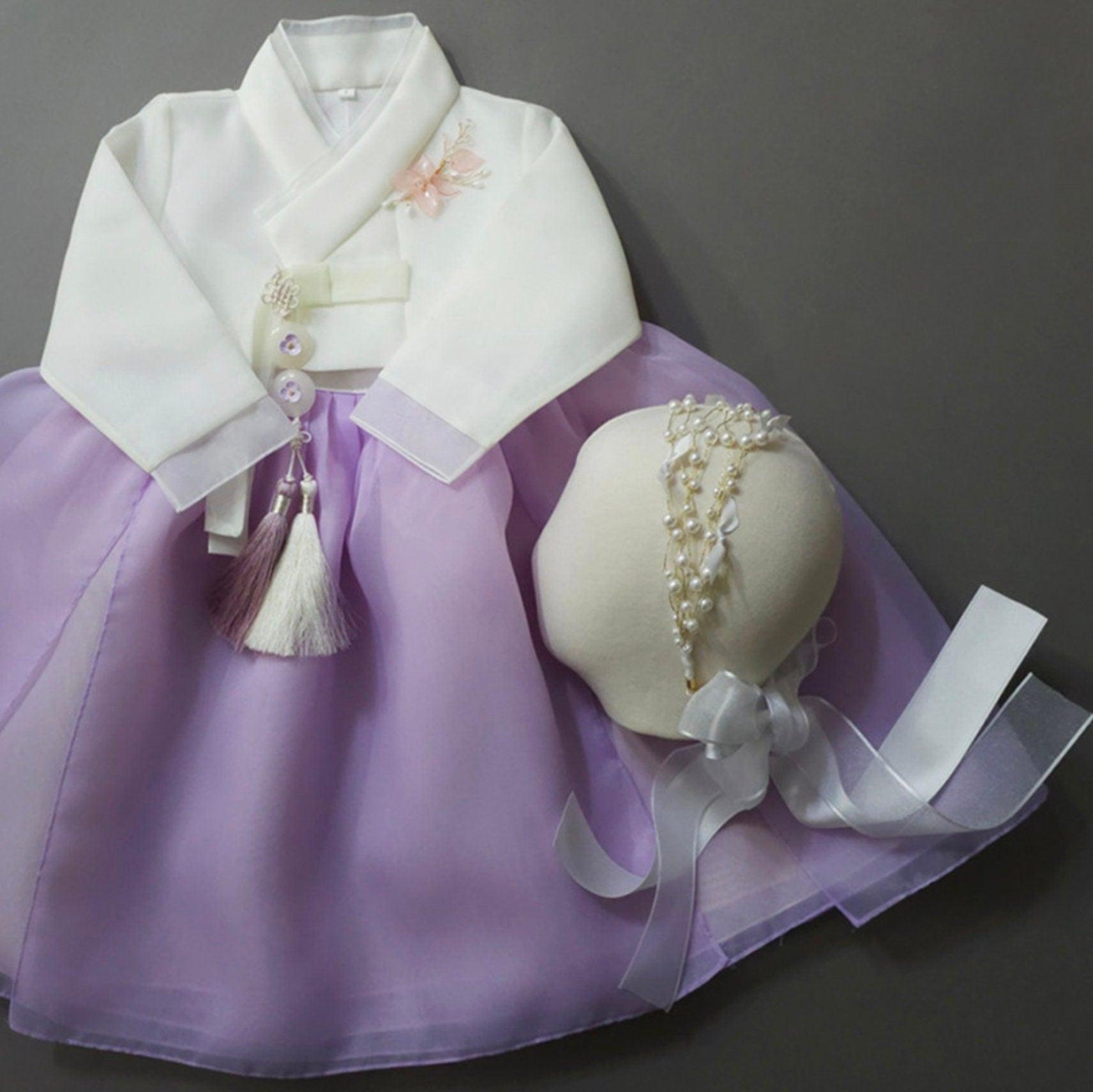 Miho Flared Purple Dress Girl Hanbok (1-8YR) - Native Korean