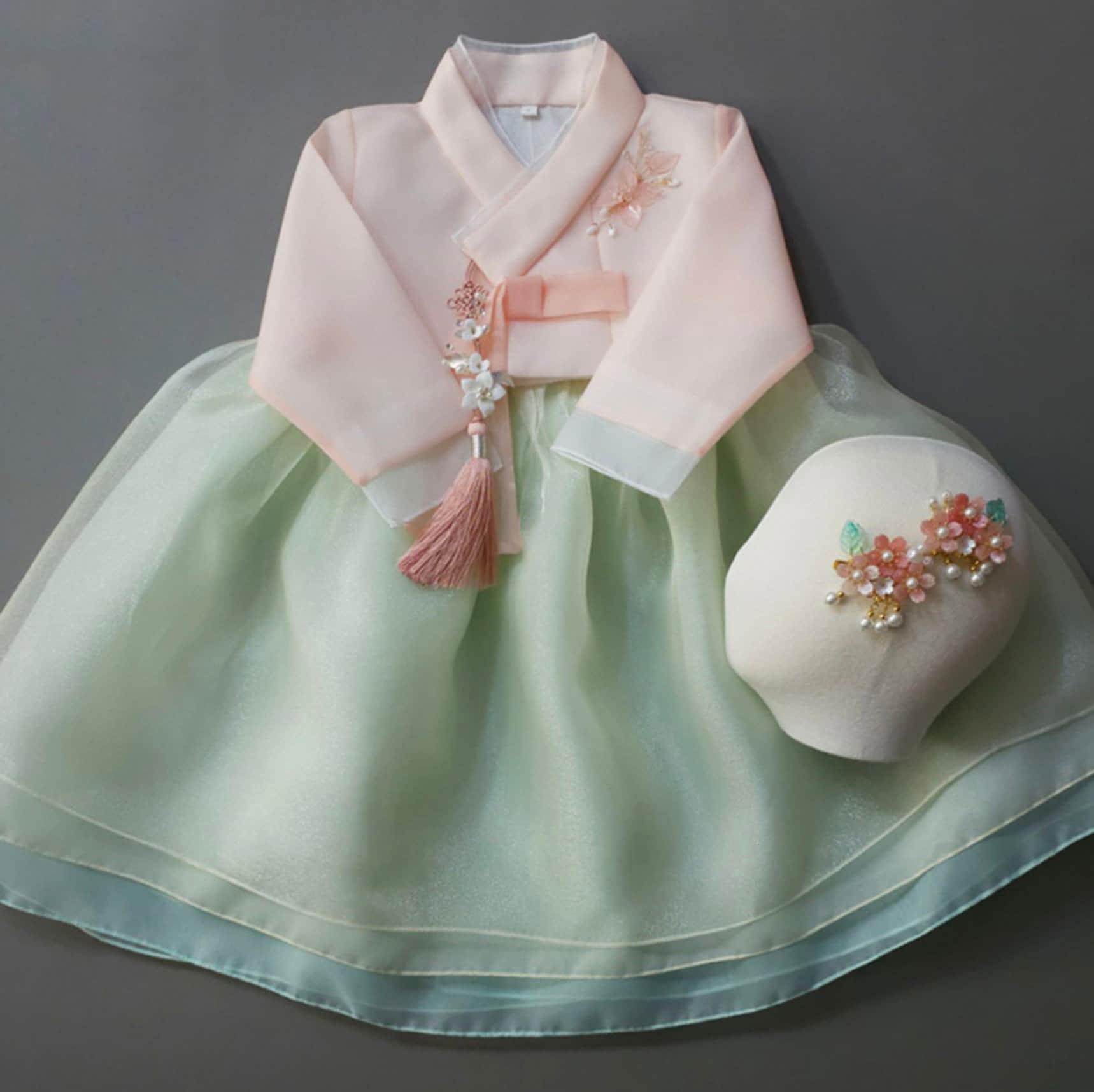 Miho Layered Green Dress Girl Hanbok (1-8YR) 6 / Ivory