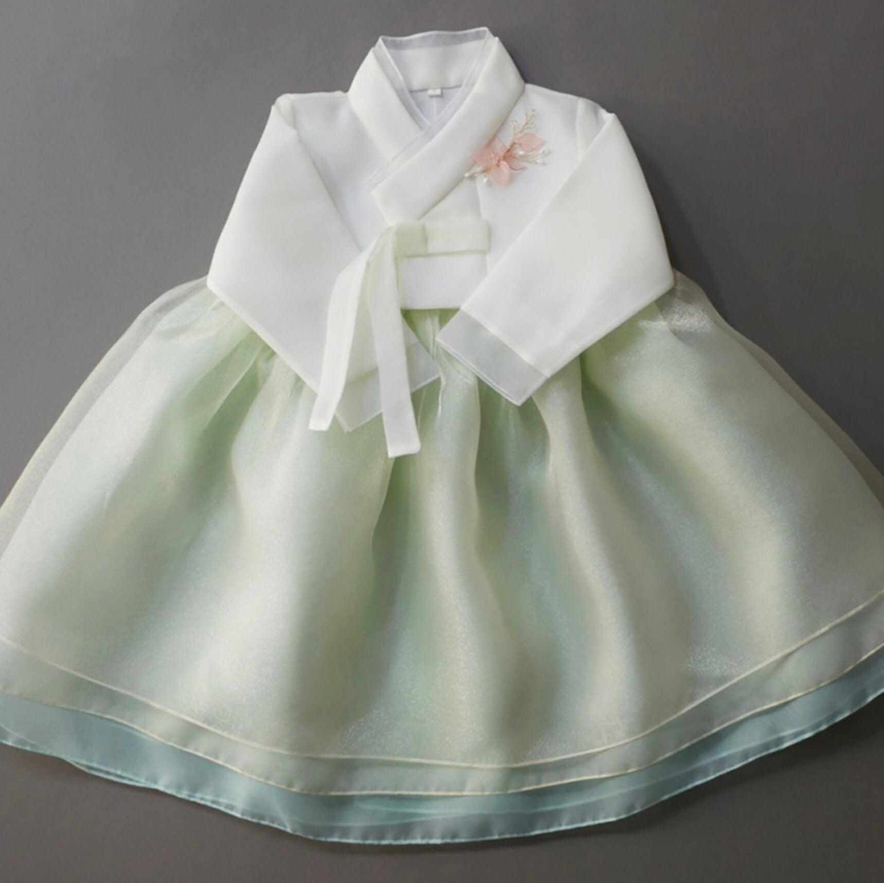 Miho Layered Green Dress Girl Hanbok (1-8YR) - Native Korean