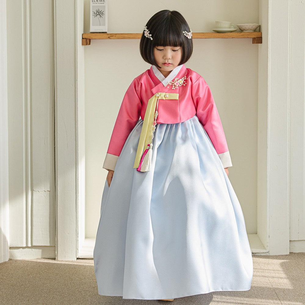 Miju Pink Sky Girl Hanbok (1-10YR) - Native Korean
