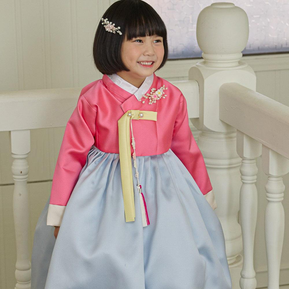 Miju Pink Sky Girl Hanbok (1-10YR) - Native Korean
