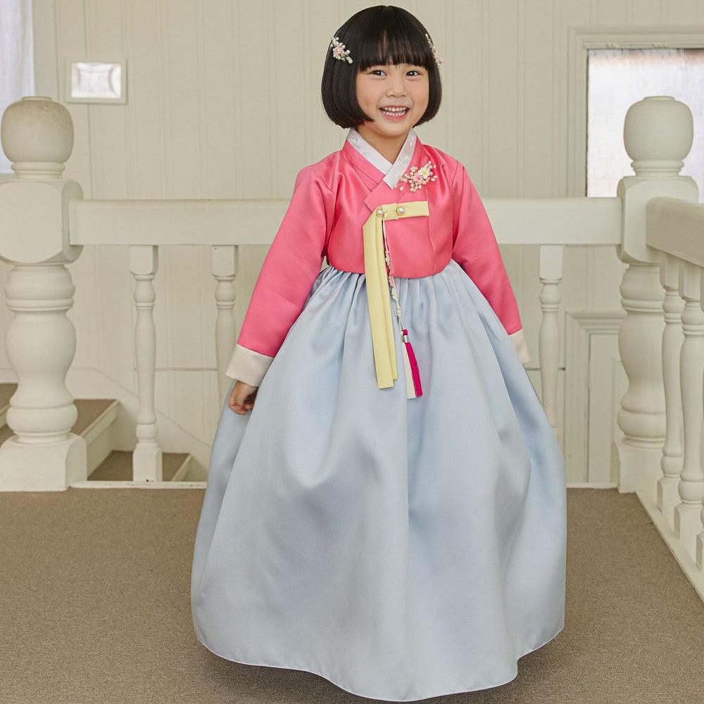 Miju Pink Sky Girl Hanbok (1-10YR) - Native Korean