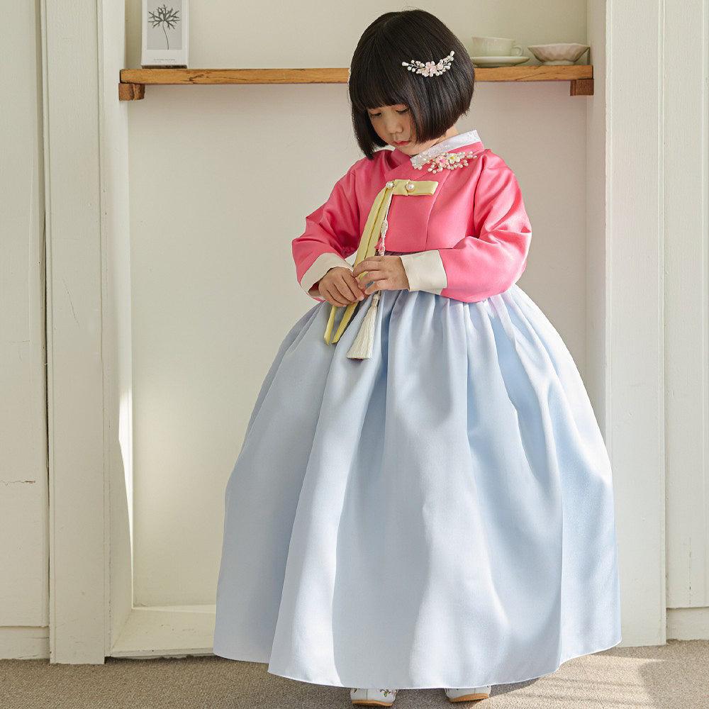 Miju Pink Sky Girl Hanbok (1-10YR) - Native Korean