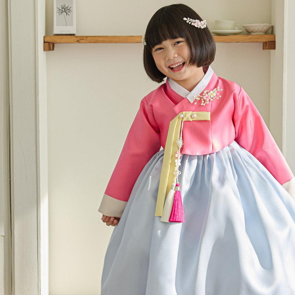 Miju Pink Sky Girl Hanbok (1-10YR) - Native Korean