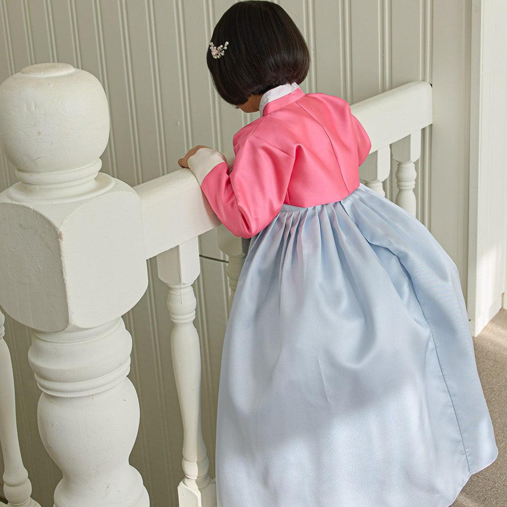 Miju Pink Sky Girl Hanbok (1-10YR) - Native Korean