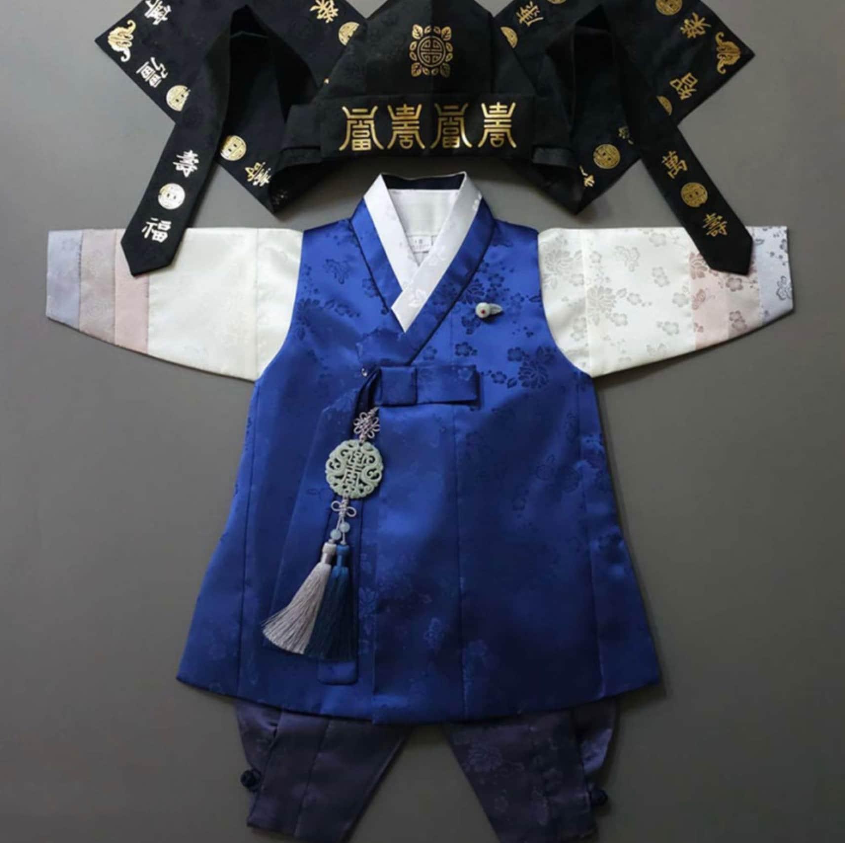 Minjae Blue Boy Hanbok (100D-10YR) - Native Korean