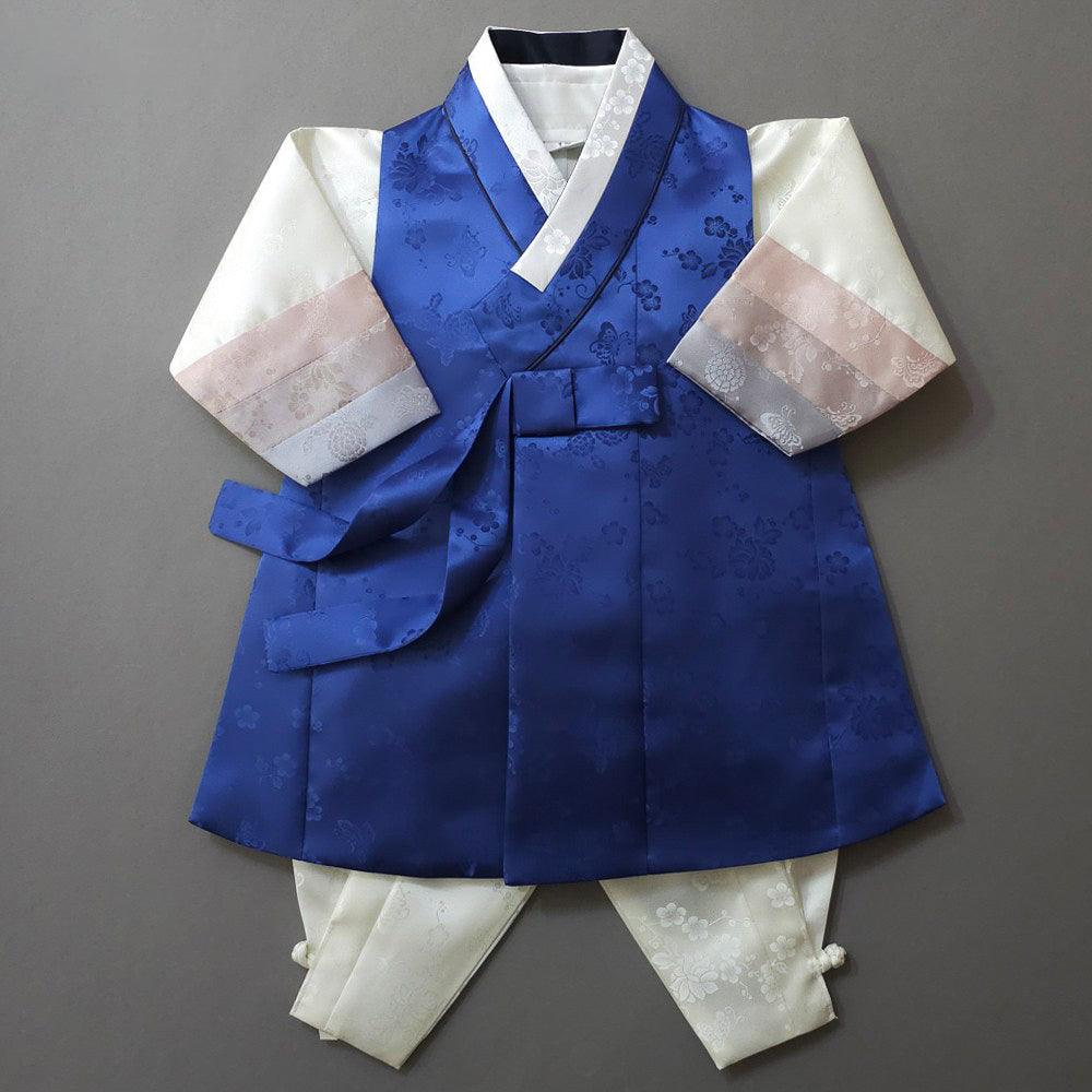 Minjae Blue Ivory Boy Hanbok (100D-10YR) - Native Korean