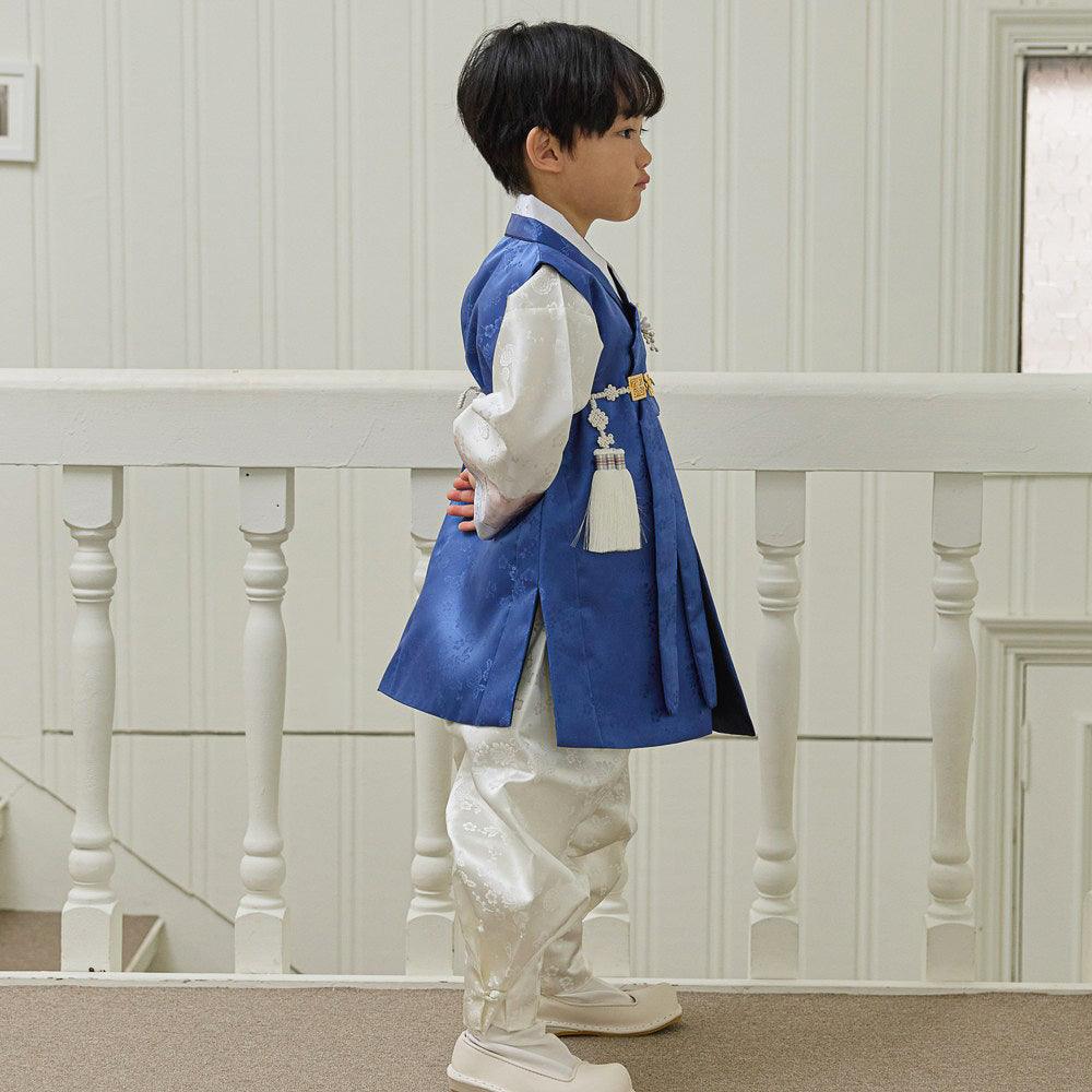 Minjae Blue Ivory Boy Hanbok (100D-10YR) - Native Korean