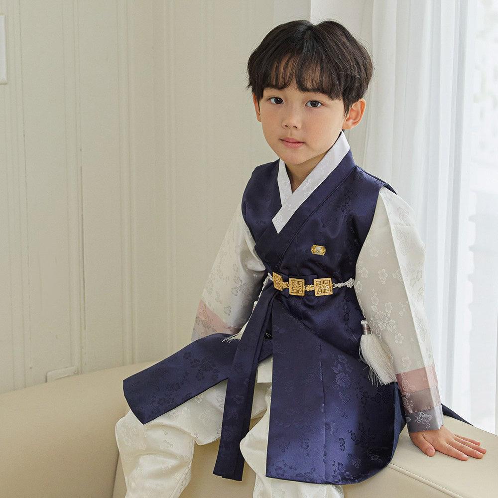 Minjae Navy Ivory Boy Hanbok (100D-10YR) - Native Korean