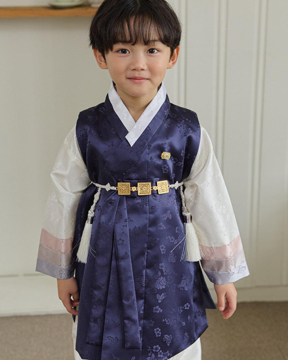 Minjae Navy Ivory Boy Hanbok (100D-10YR) - Native Korean