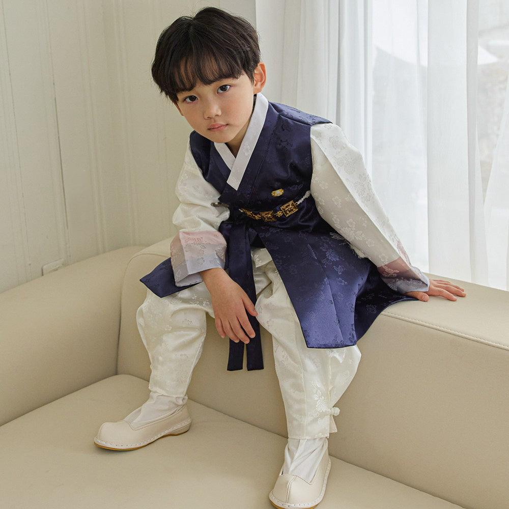 Minjae Navy Ivory Boy Hanbok (100D-10YR) - Native Korean