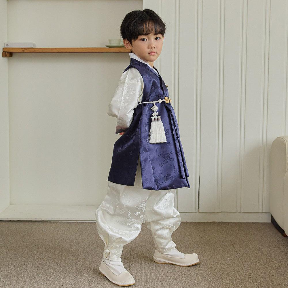 Minjae Navy Ivory Boy Hanbok (100D-10YR) - Native Korean