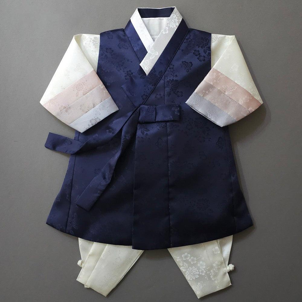 Minjae Navy Ivory Boy Hanbok (100D-10YR) - Native Korean