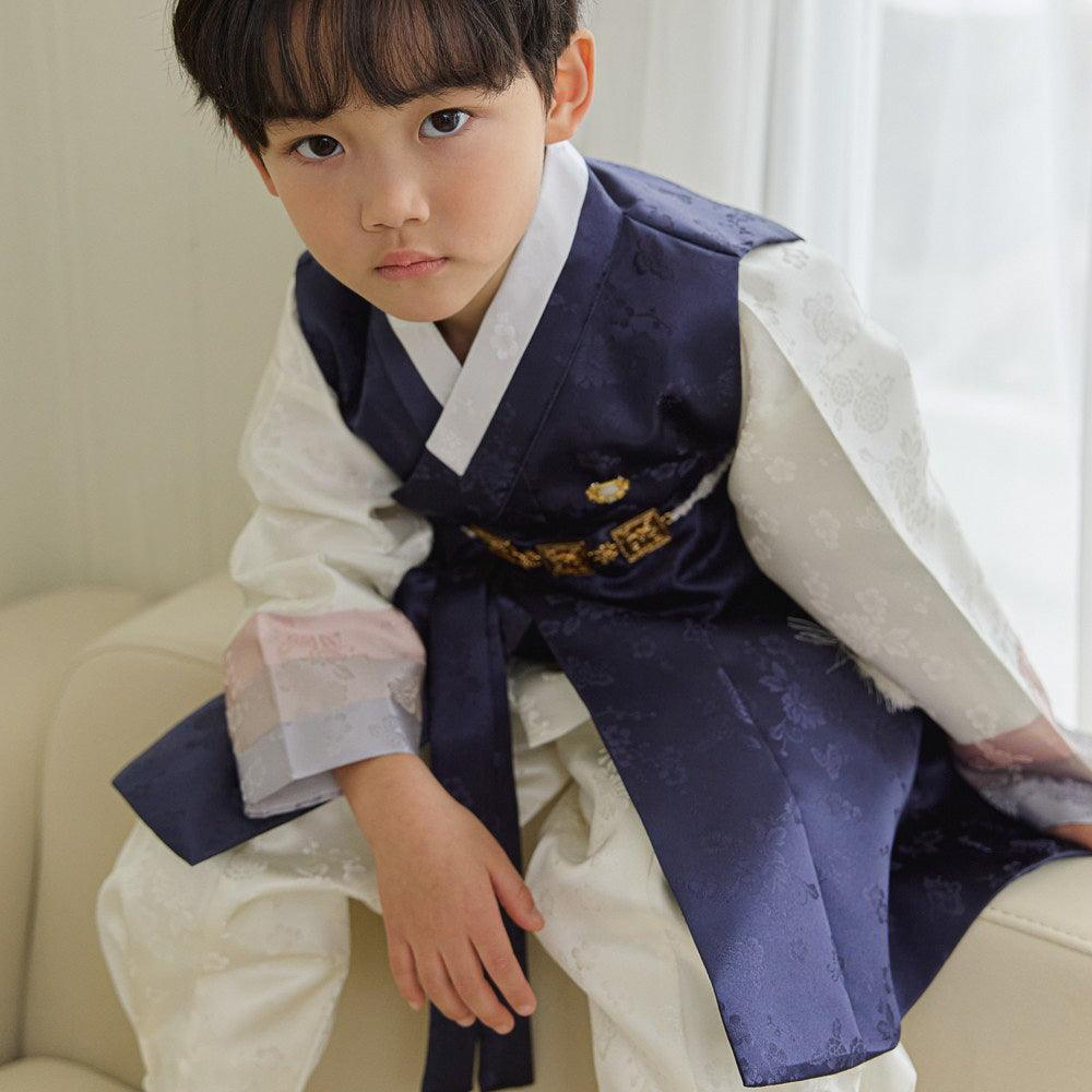 Minjae Navy Ivory Boy Hanbok (100D-10YR) - Native Korean