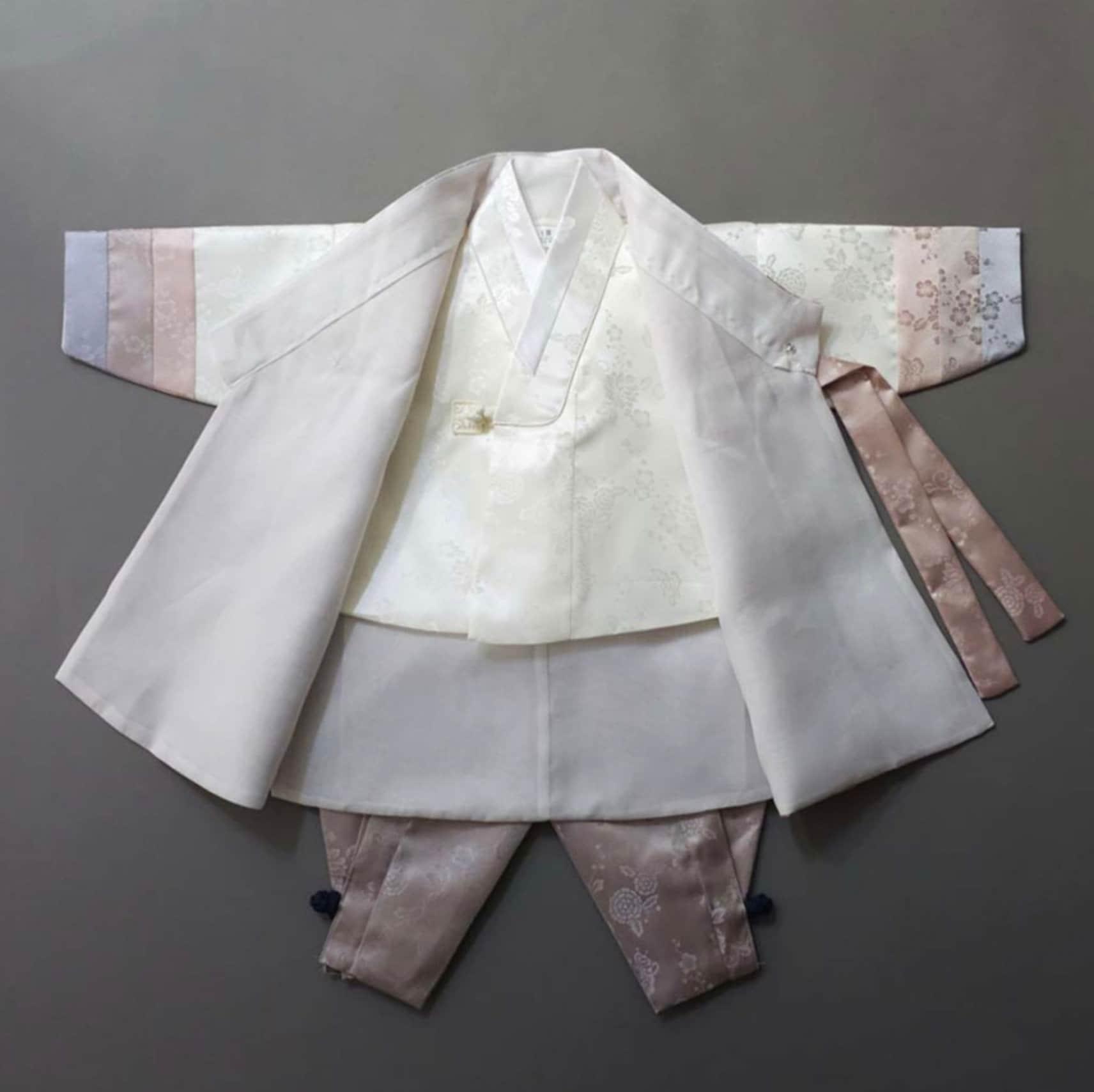 Minjae Pink Beige Boy Hanbok (100D-10YR) - Native Korean