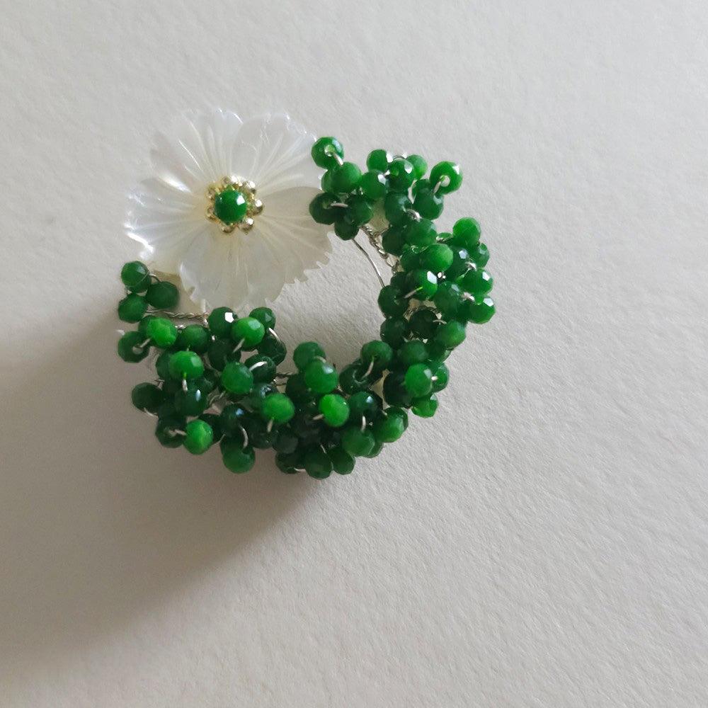 Mother of Pearl Floral Beads Brooch - Native Korean
