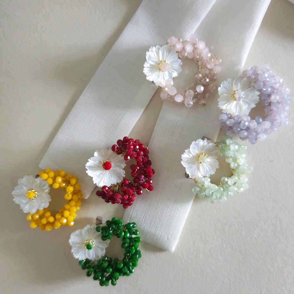 Mother of Pearl Floral Beads Brooch - Native Korean