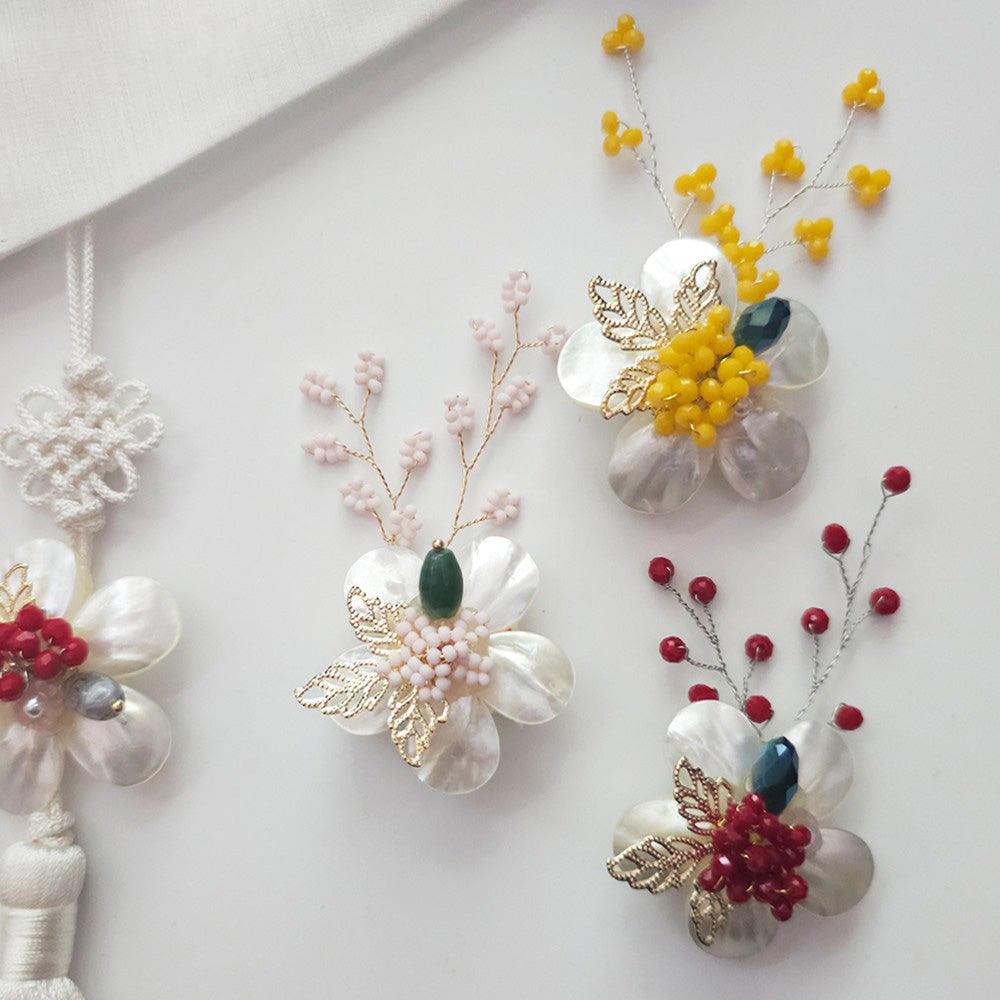 Mother of Pearl Floral Brooch - Native Korean