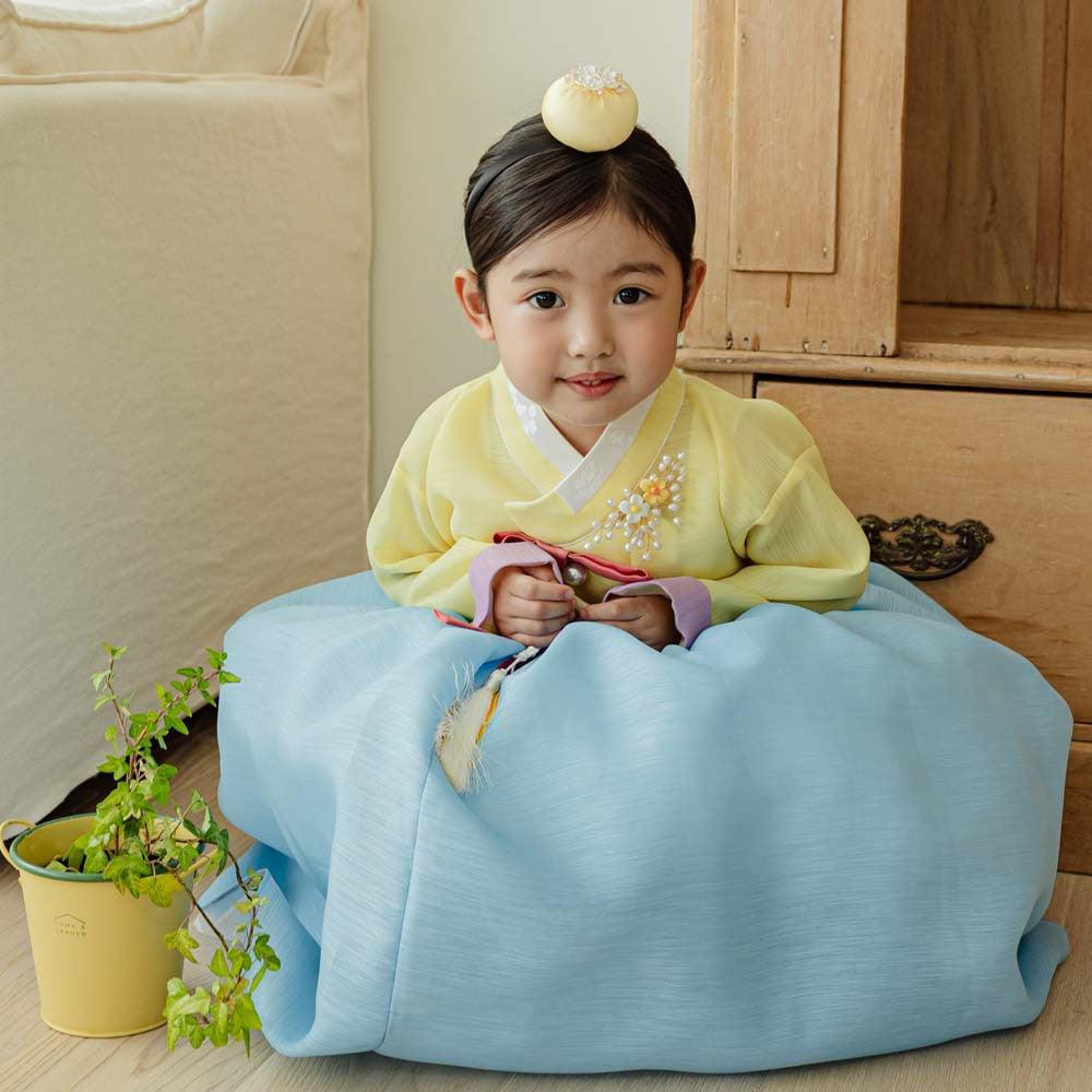 Naru Yellow Sky Girl Hanbok (1-10YR) - Native Korean