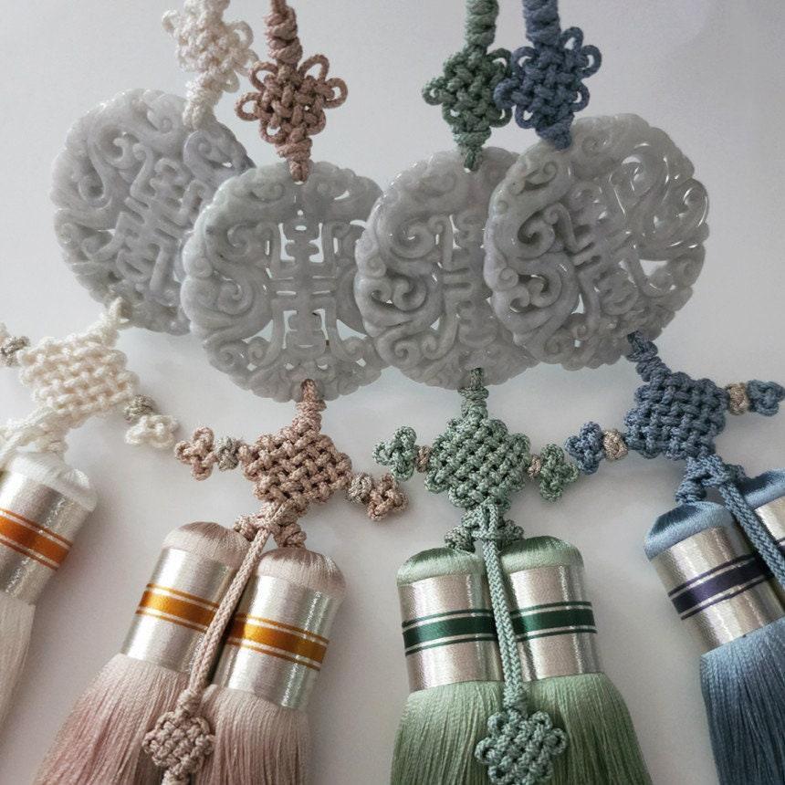 Natural Jade Tassel Norigae - Native Korean