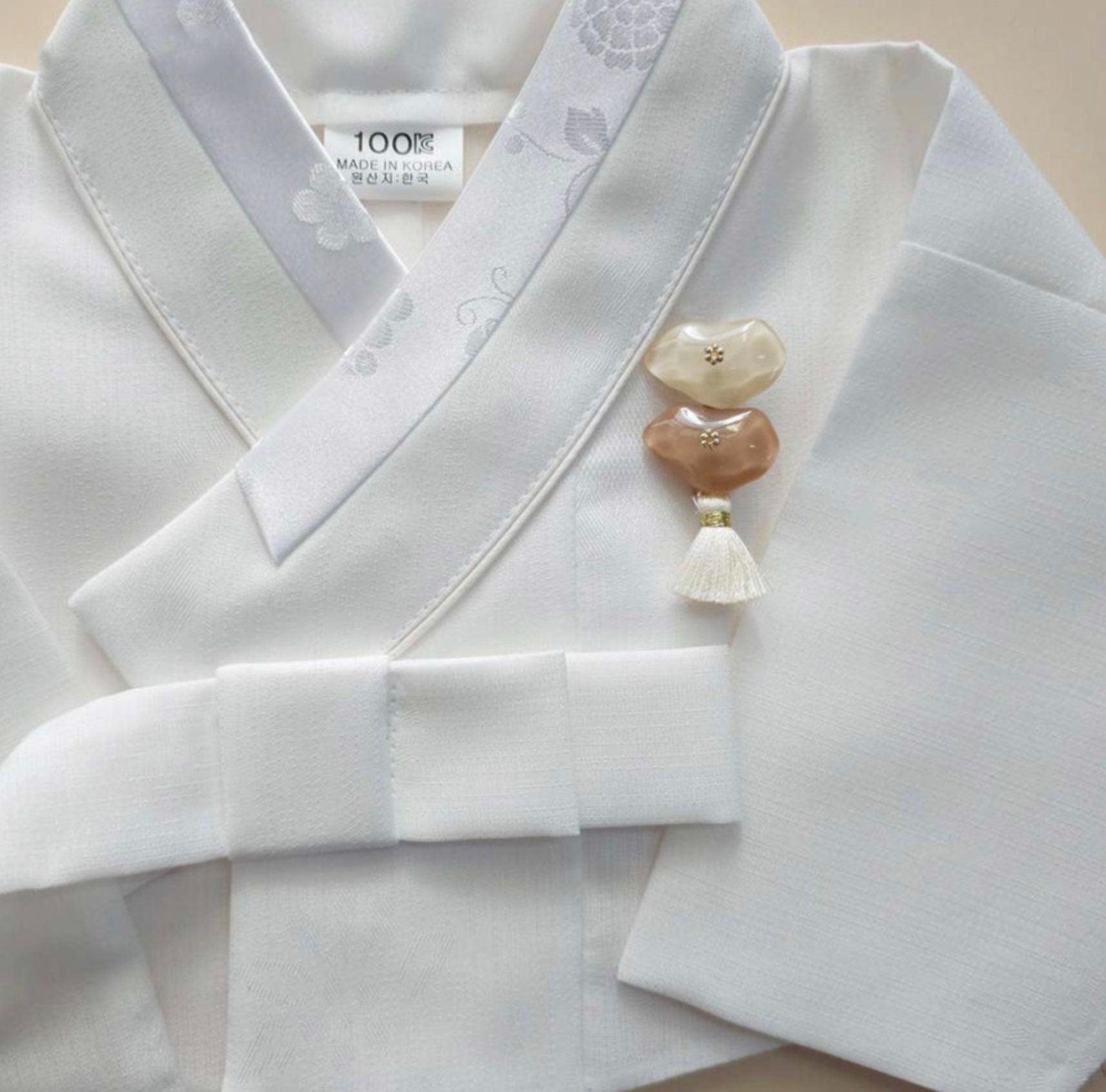 Neutral Stone Tassel Brooch - Native Korean